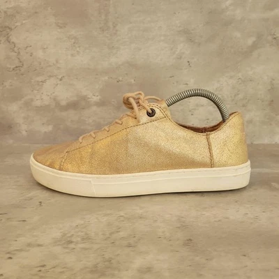 TOMS Zapatos Mujer Talla 9 Dorado Metálico Parte Superior Baja Con Cordones Tenis Informales 10011309 Foto 1 de 4