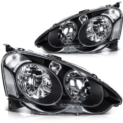 Headlights Assembly Fits 2002-2004 Acura RSX DC5 Black Housing Lamp Left Right - Image 1 of 4