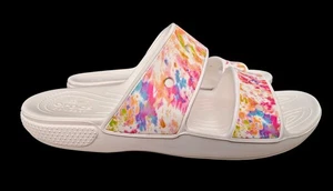 Crocs weiß/Tie Dye klassische 2 Riemen Sandalen wasserdicht Herren 13 - Bild 1 von 6