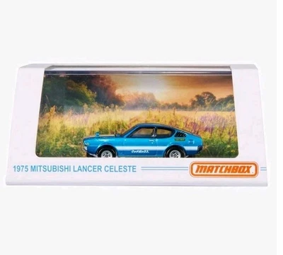 Matchbox Collectors 1975 Mitsubishi Lancer Celeste azul 2023 Mattel Creations Foto 1 de 4