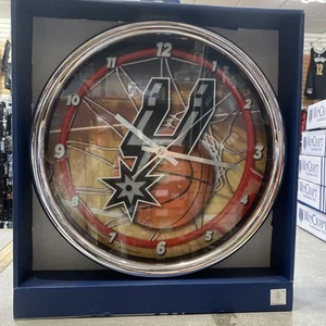 WinCraft Chrome Clock NBA San Antonio Spurs - Picture 1 of 3