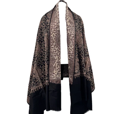 Mantón de cachemira vintage 100 % lana pura bufanda chal de lana chal de mujer 6,5 pies x 3 pies Foto 1 de 4