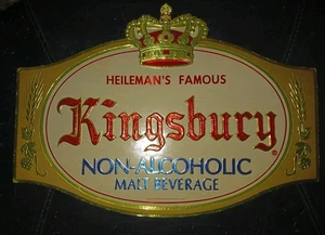 Vintage USA Kingsbury Malt Getränk Werbung Bier Schild selten Bar Man Cave - Bild 1 von 3
