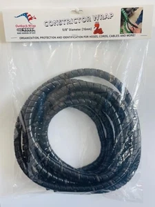 Outback Wrap Constrictor | Protector de manguera y envoltura de etiquetado 16 mm x 20 pies negro - Imagen 1 de 2