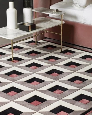 Premium Luxus Handgefertigt Getuftet 100% Neuseeland Wolle Teppich Vorleger f... - Bild 1 von 3