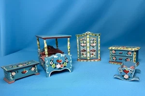 Vintage Dora Kuhn Bavarian Dollhouse Miniature Puppenshrank Bedroom Furniture - Picture 1 of 22