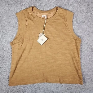 Camicia Faherty donna L bronzo antico lavata dal sole slub muscolo tank nuova con etichetta - Foto 1 di 11