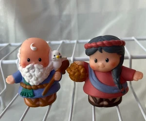 FISHER PRICE ~ LITTLE PEOPLE ~ NOAH & NAOMI PAIR (2) ~ From Noah's Ark Playset - Picture 1 of 9