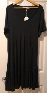 New, Virtuelle Taking Shape Dress Size 18 Black Tiered Short Sleeve RRP $119.95 - Picture 1 of 8
