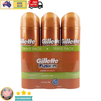 Gillette Fusion Hydra Sensitive Shave Gel 3 x 195g - Skin Protection & Hydration - image 1 of 4