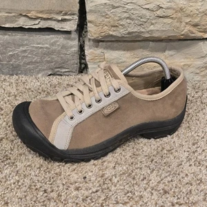 Womens 8 Keen Briggs II 1107 Brown Leather Lace Up Trail Hiking Walking Oxfords - Picture 1 of 9