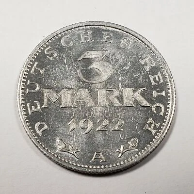 1922-A Germany 3 Mark - KM 28 - SKU-F7494 - Image 1 of 2