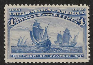 US # 233v (1893) 4c Fleet of Columbus - MNH- 3 Leaf - VF/XF - Picture 1 of 3