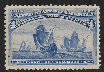US # 233v (1893) 4c Fleet of Columbus - MNH- 3 Leaf - VF/XF - Image 1 of 3
