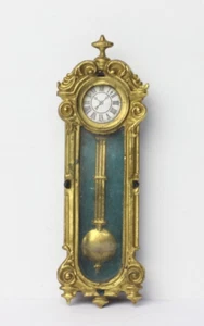 Antique German Dollhouse Erhard & Söhne Ormolu Wall Clock 1:12 Miniature 1880 - Picture 1 of 7
