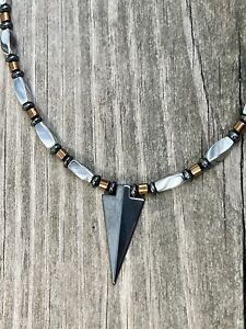 Men’s Women’s Therapy Magnetic Silver Copper Black Arrow Pendant Necklace