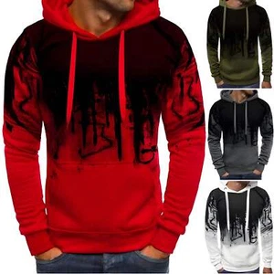 Men's Camouflage Casual Loose-Fit Long Sleeve Round Neck Cotton Blend Shirt - Picture 1 of 37