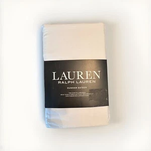 New RALPH LAUREN Pair 2 White King Pillowcases Cotton Dunham Sateen - Picture 1 of 2