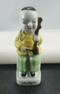 Vintage Asian Man Musician Figurine / 3 1/2” Tall / Marked Japan - Picture 1 of 6