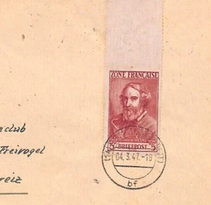 Germany ZONE FRANCAISE 1947 Cover 5m POETS (1946) High Value HEINE YL260 - Picture 1 of 10
