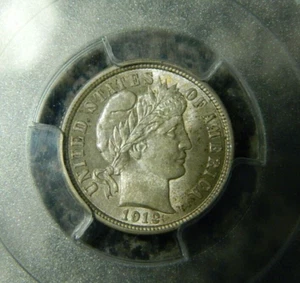 1912 P Barber Dime PCGS MS 63 **NICE LIGHT ROSE/RAINBOW TONING** (Lot #17-10) - Picture 1 of 16