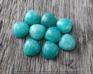 100% natürlicher Amazonit Cabochon in Herzform, loser Edelstein für Schmuck - Bild 1 von 10