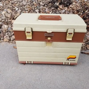 Vintage Plano 757 Fishing Tackle Box 4 drawers 15x11x8 - Picture 1 of 13