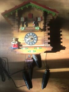 German Black Forest Musical Dancer Cuckoo Clock- Excellent Condition-works