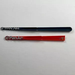 Lote de 2 agitadores de bebidas Swizzle Sticks Pam Am Airline - Imagen 1 de 5