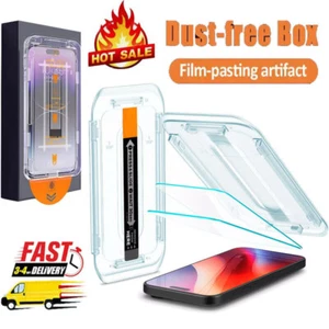 For iPhone 16 Pro Max /Plus Tempered Glass Screen Protector Magic Auto Alignment - Picture 1 of 18