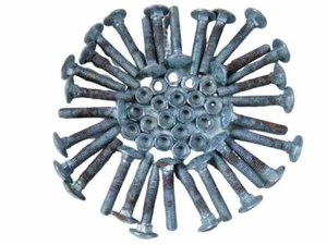 100x M8 x 45 or 50mm Rusty Coach Carriage Bolts 8mm HEX Nuts DIN 603/555 Screws - Picture 1 of 6