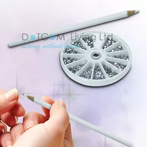 2000 PCS RHINESTONES GEMS FOR NAIL ART DECORATION FREE PICKER PENCIL - Picture 1 of 9