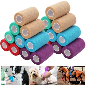 10/20 Rolls Stretch Bandage Wrap, 2/3/4 Inch x 5 Yards Cohesive Vet Tape Colors - Picture 1 of 25