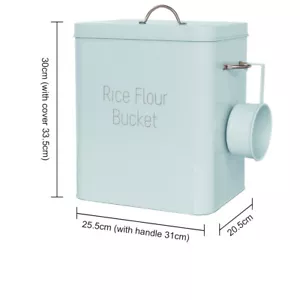 Rice Flour Pet Food Metal Tin Food storage Pantry Organiser 10kg Large Container - Picture 1 of 8