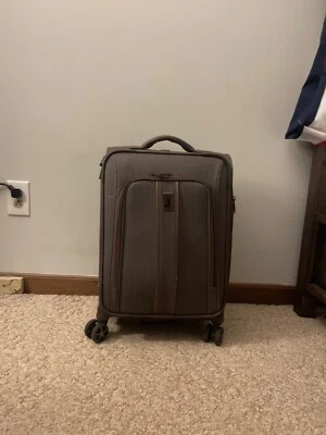 London Fog Signature Collection 20" Gray and Taupe Carry On Luggage - Image 1 of 4