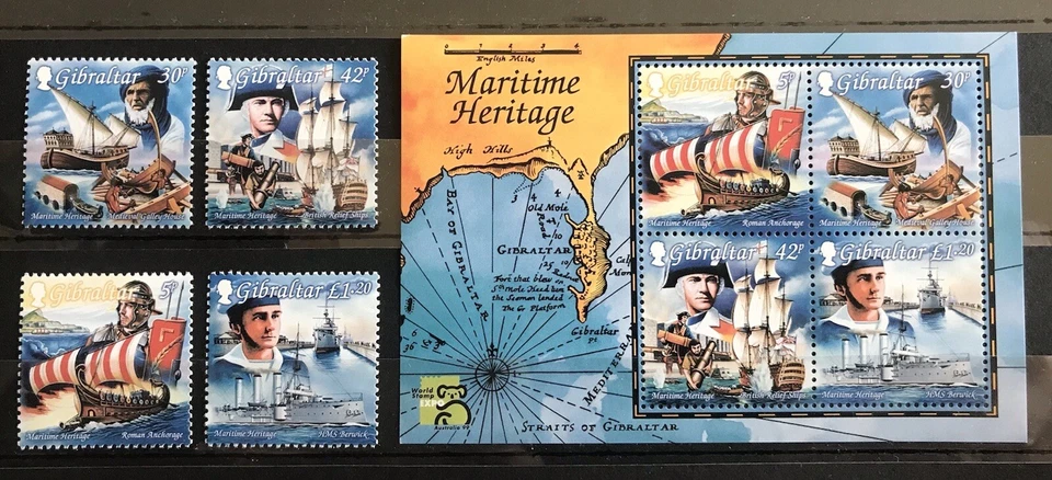 Gibraltar - Maritime Heritage / Ships on  stamps - Timbres - MNH** D109 - Image 1 of 1