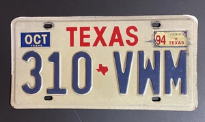 Placa de matrícula de Texas 1994 310-VWM - Imagen 1 de 2