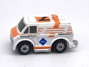 Vintage Micro Machines Galoob 1986 FORD VAN AMBULANCE White Orange #7 - Picture 1 of 6