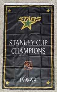 Dallas Stars NHL 1998-1999 Stanley Cup Champions Banner/Flag 3’ x 5’ - Picture 1 of 2