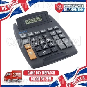 LARGE JUMBO CALCULATOR BUTTON NUMBERS DESK TOP SCHOOL OFFICE HOME BATTERY POP UP - Picture 1 of 4