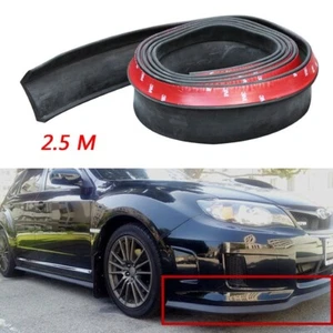 2.5m Car Front Bumper Spoiler Lip Kit Splitter Valance Chin Protector Kits Black - Picture 1 of 6