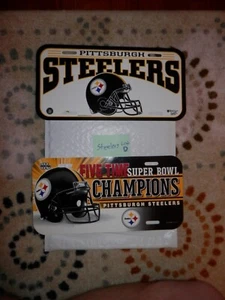 Pittsburgh Steelers lot, license plate lot of 2 (Five time champs) Lot D - Picture 1 of 6