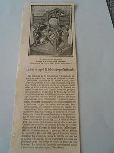 Le Moyen Age à la Bibliothèque Nationale Siège Dagobert Article Print 1928 - Foto 1 di 1