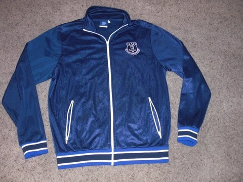 EVERTON Soccer full zip front Soccer Track Jacket men's Large Cover