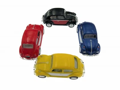 Juego de 4 piezas: 2,5" Kinsmart 1967 VW Beetle 2 tonos diecast modelo coche de juguete 1:64 Foto 1 de 4
