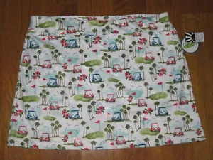 New CORAL BAY Golf Course Print SKORT Medium Length UPF 50 Women XL - Picture 1 of 5