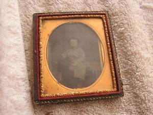 Tin Type Photo Antique Portrait Child - Picture 1 of 8