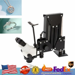 7x-45x Zoom Micro Inlaid Mirror Multi-directional Microscope+Stand Jewelry Tool/