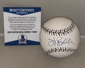 Hank Blalock Texas Rangers signed 2003 All Star Game Baseball Ball BAS Beckett