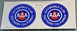 2 AAA Automobile Club Sticker Decal Pair Southern California New 3” Round So Cal - Picture 1 of 1